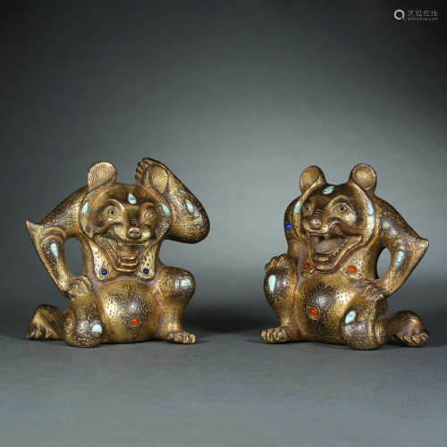Han Dynasty, Bronze Gilt Paperweight