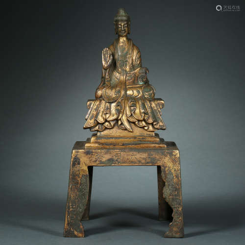 Northern Wei Dynasty, Bronze Gilt Buddha Statue