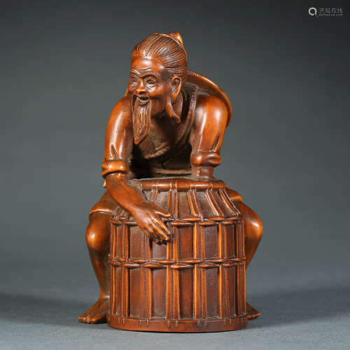 Qing Dynasty,Boxwood Fisherman
