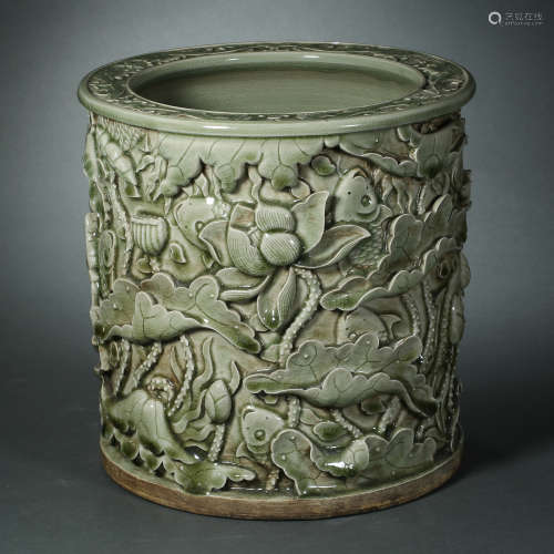 Qing Dynasty,Celadon Cylinder
