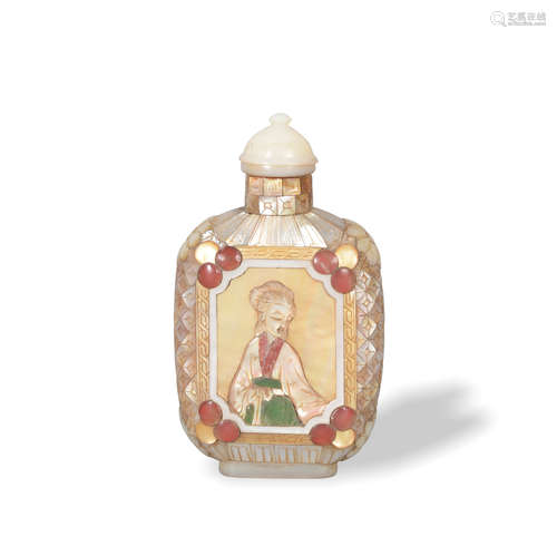 Chinese Mother-of-Pearl Snuff Bottle, 19th Century