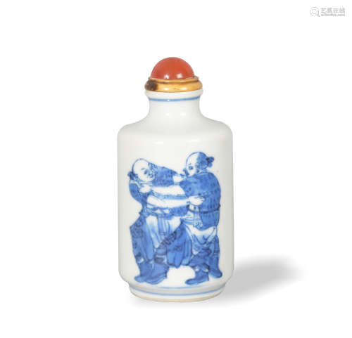 Chinese Blue and White Snuff Bottle, 19th Century