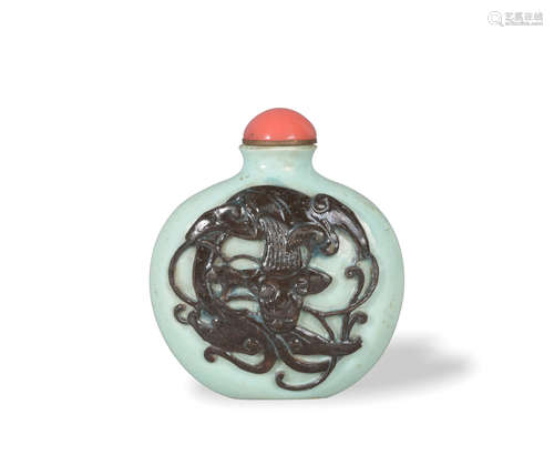 Chinese Carved Chilong Snuff Bottle, 19th Century