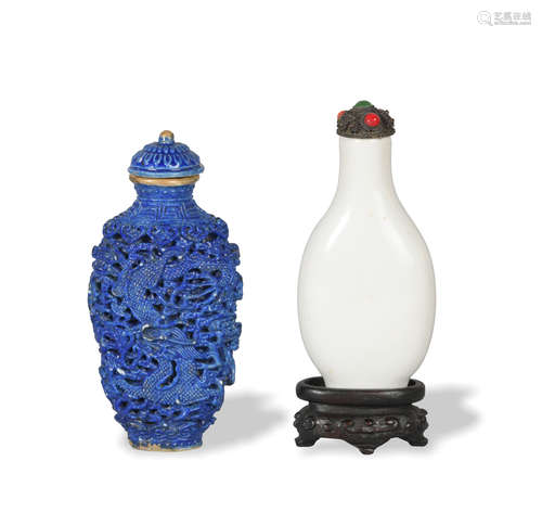 2 Chinese Porcelain Snuff Bottles, 19th Century