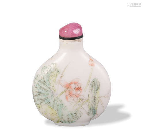 Chinese Enameled Peking Glass Snuff Bottle, 19th