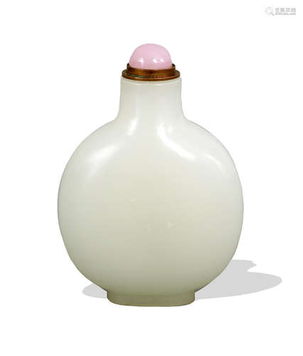 Chinese White Jade Snuff Bottle, 19th Century