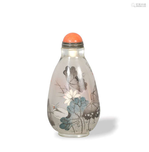 Chinese Inside-Painted Snuff Bottle by Yan Yutian