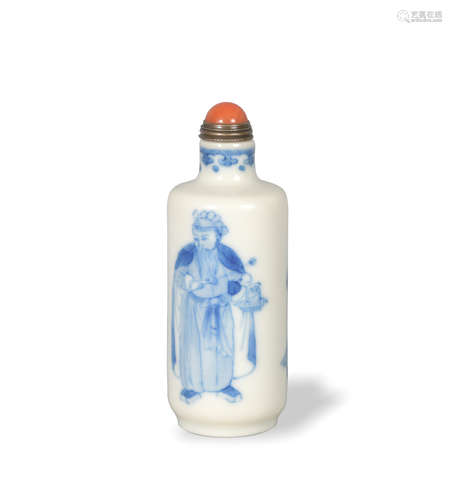 Chinese Blue and White Snuff Bottle, 19th Century