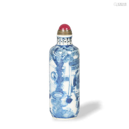 Chinese Blue and White Snuff Bottle, 19th Century