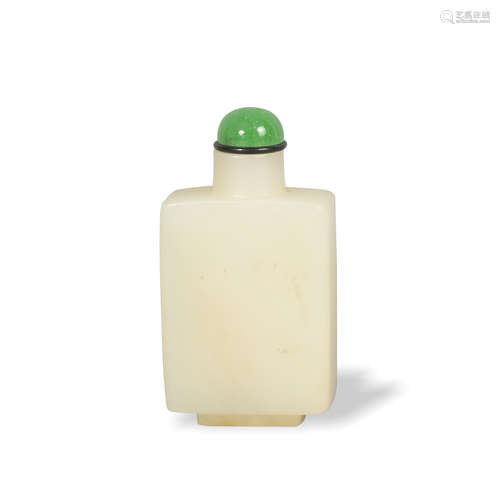 Chinese White Jade Snuff Bottle, 19th Century