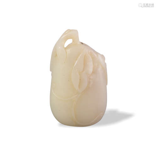 Chinese Melon-Shaped Jade Snuff Bottle, 18th Century