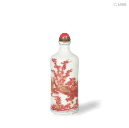 Chinese Underglazed Red Snuff Bottle, 19th Century