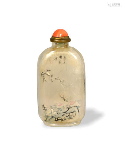 Chinese Inside-Painted Snuff Bottle, Zhou Leyuan,