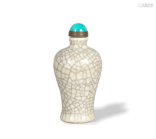 Chinese Ge Glazed Meiping Snuff Bottle, 18/19th Century