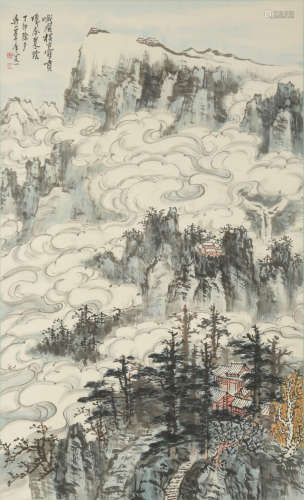 Chinese Painting of a Snowy Scene by Wu Yifeng