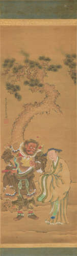 Chinese Painting of Zhong Kui by Zhang Cangya