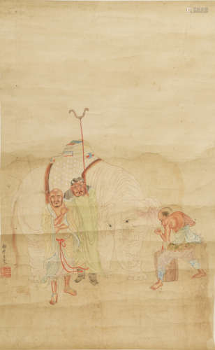 Chinese Painting of Luohan Attributed to Gu Yunchen
