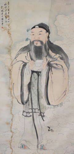 Chinese Painting of God among Clouds by Huang Shanshou