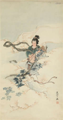 Chinese Painting of a Goddess by Wu Guangyu
