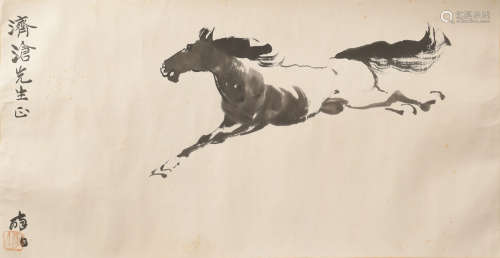 Chinese Painting of a Horse by Ye Zuibai for Ji Cang