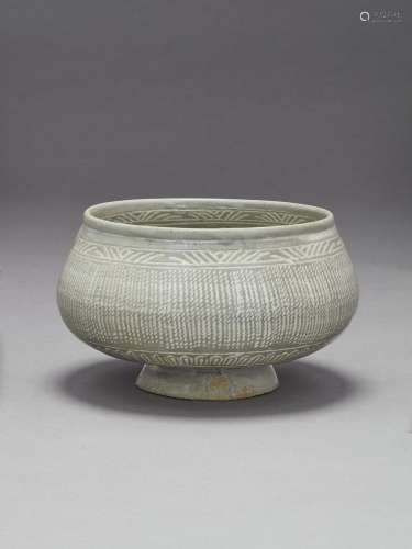 A BUNCHEONG SLIP-DECORATED STONEWARE BOWL