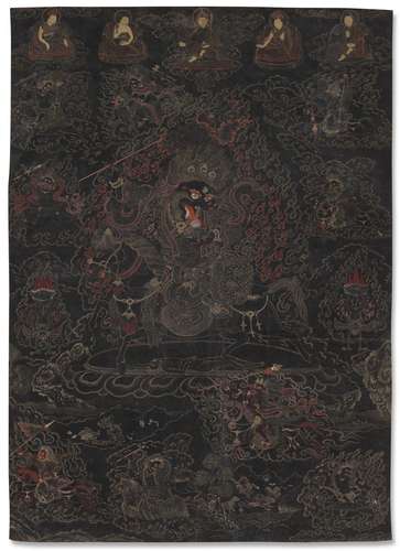 A BLACK-GROUND PAINTING OF SHINGKYONG WANGPO