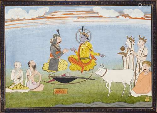 AN ILLUSTRATION FROM A RAMAYANA SERIES: RAMA CONFERS WITH VI...