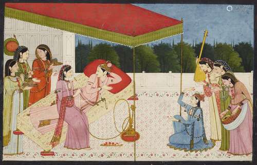 A PAINTING OF A PRINCE AND CONSORT ENTERTAINED WITH A NAUTCH