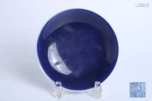 清乾隆 霽藍釉盤