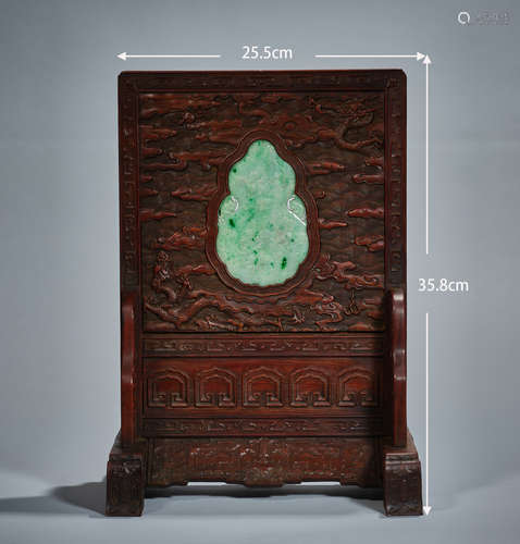 Wood carved dragon pattern interstitial screen  木雕龙纹插屏