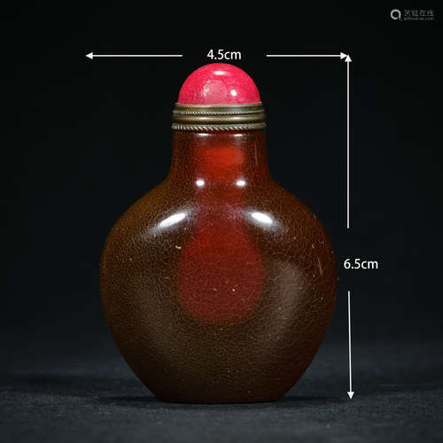 Qing Dynasty wax snuff bottle   清代蜜蜡鼻烟壶