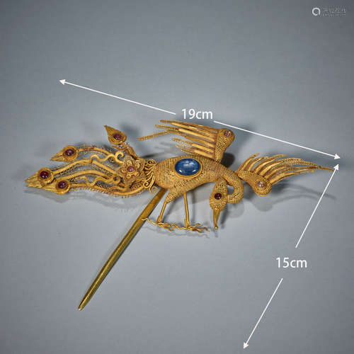 Qing Dynasty filigree gold hairpin  清代掐丝金簪子