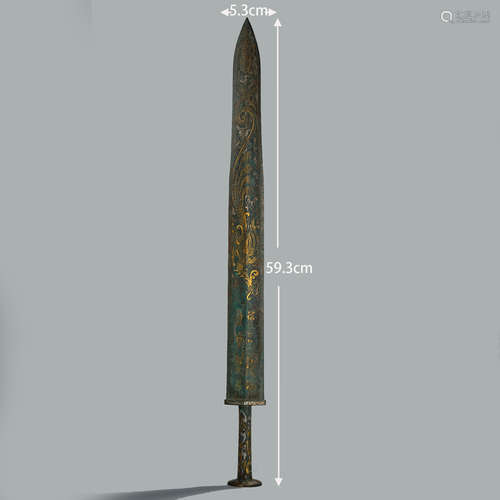 Tso gold and silver phoenix pattern sword  措金银凤纹宝剑