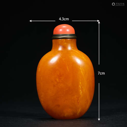 Wax snuff bottle   蜜蜡鼻烟壶