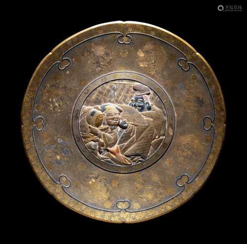 A Japanese Mixed-Metal Charger Diameter 12 in., 30.5 cm.