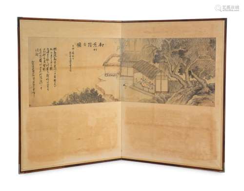 A Japanese Two-Panel Screen Height of each panel 52 1/4 x wi...