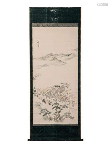 Two Japanese Hanging Scrolls Image of larger: 52 x 24 3/4 in...