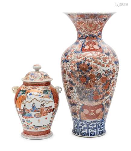 Two Japanese Imari Vessels Height of larger 30 3/4 in., 78 c...