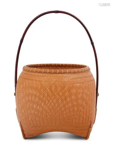 A Japanese Ikebana Bamboo Flower Arranging Basket Height 14 ...