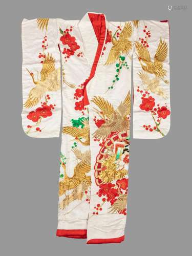 Five Japanese Embroidered Silk Kimono Dimensions variable