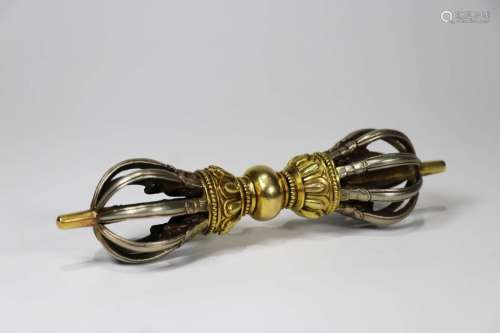 Gold and Silver Inlaying Bronze Vajra
