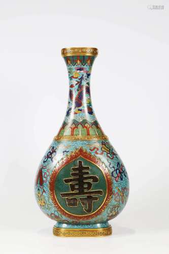 Cloisonne Enamel Longevity Vase