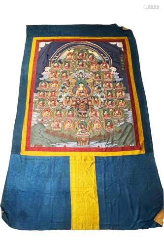 Embroidered Kesi Thangka of 35 Buddhas