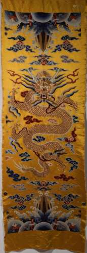 Embroidered and Beaded Dragon Thangka