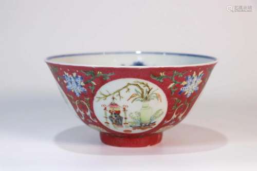 Rouge-Red Glaze Antiques Bowl