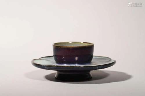 Jun Ware Cup and Cup Stand