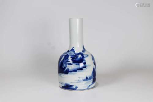 Blue and White Landscape Vase