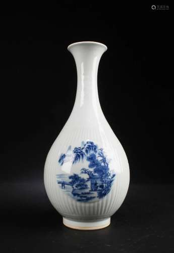 Chinese Blue & White Porcelain Vase Chinese Blue & W...