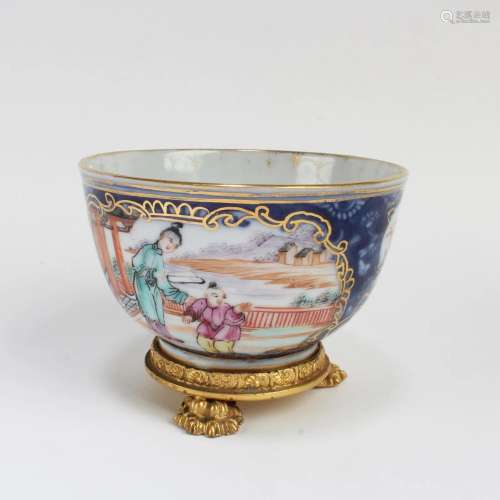 Chinese Guangcai Cup Chinese Guangcai Cup, attached to a sta...