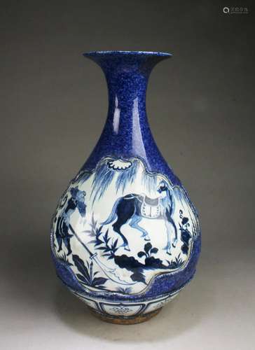 Chinese Blue & White Porcelain Vase Chinese Blue & W...